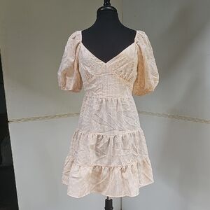 Speechless Cream Puff Sleeve Mini Dress